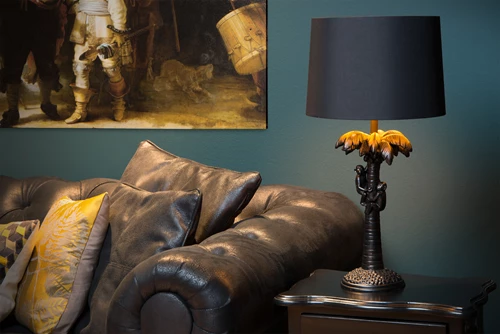 Lucide EXTRAVAGANZA COCONUT - Lámpara de mesa - Ø 30,5 cm - 1xE27 - Negro - ambiente 1